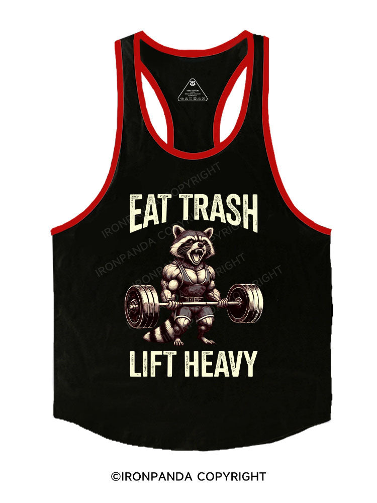 EAT TRASH LIFT HEAVY Stringer Gym Vest