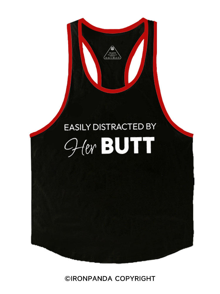 ASILY DISTRACTED BY HER BUTT Stringer Gym Vest