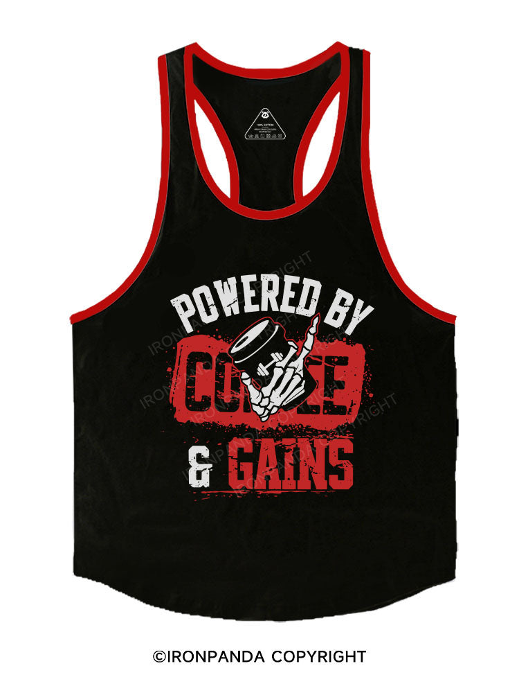 Powered by Coffee & Gains Stringer Gym Vest