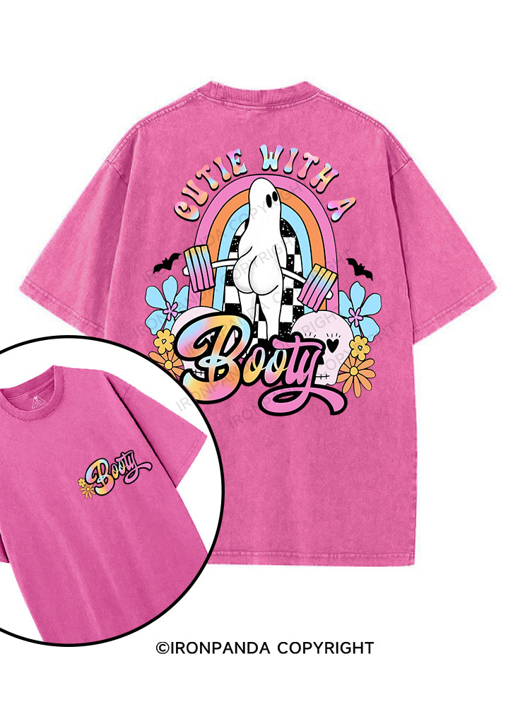 CUTIE WITH A BOOTY printed Gym Shirt