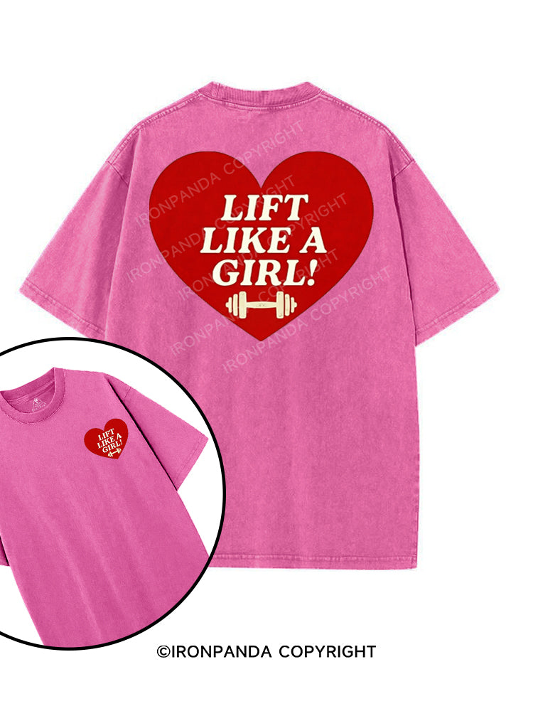 LIFT LIKE A GIRL printed Gym Shirt