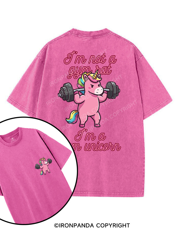 I'M NOT A GYM RAT I'M A GYM UNICORN printed Gym Shirt