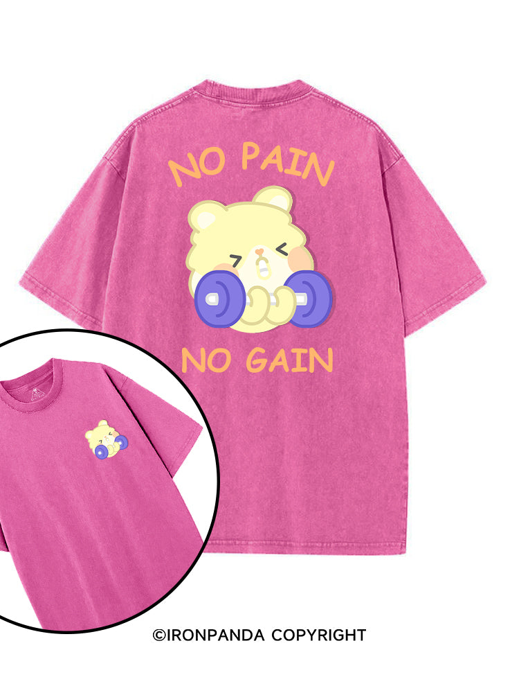NO PAIN NO GAIN printed Gym Shirt