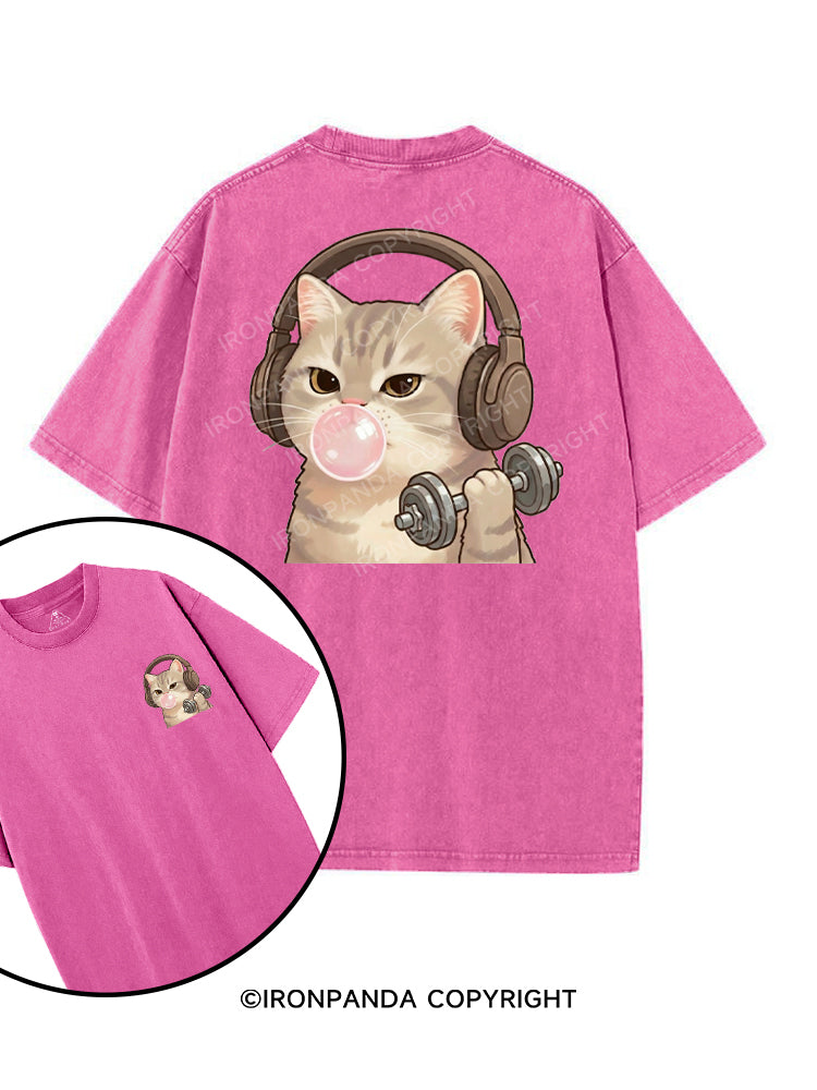 PUMP UP PURRFECTION printed Gym Shirt