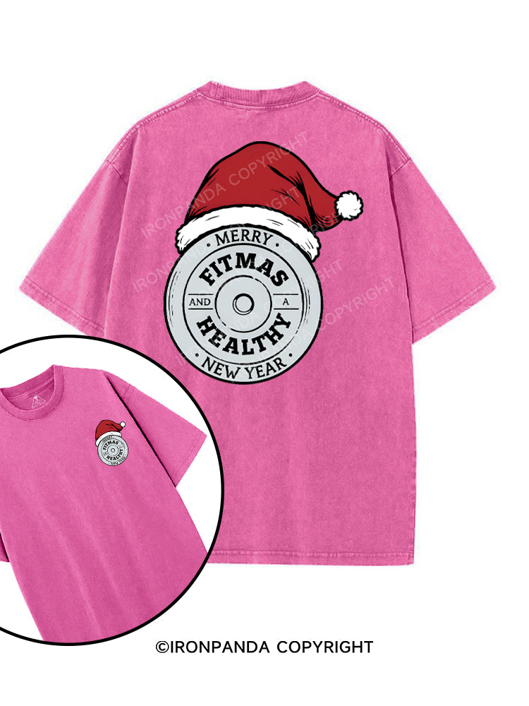 MERRY FITMAS AND A HEALTHY NEW YEAR printed Gym Shirt