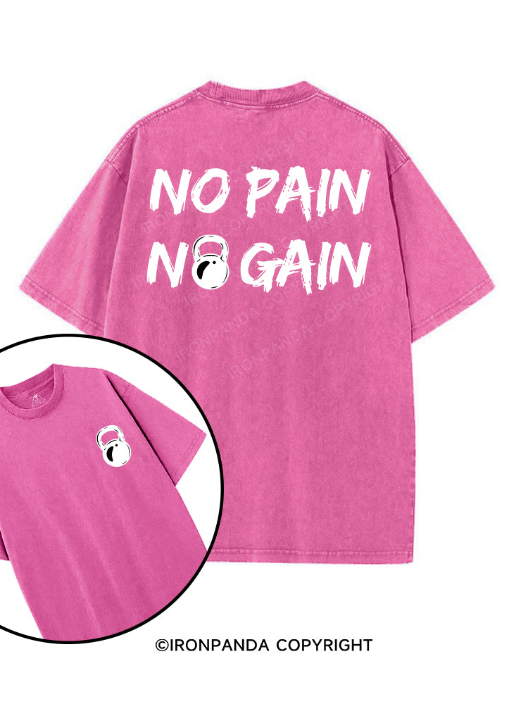 NO PAIN NO GAIN printed Gym Shirt