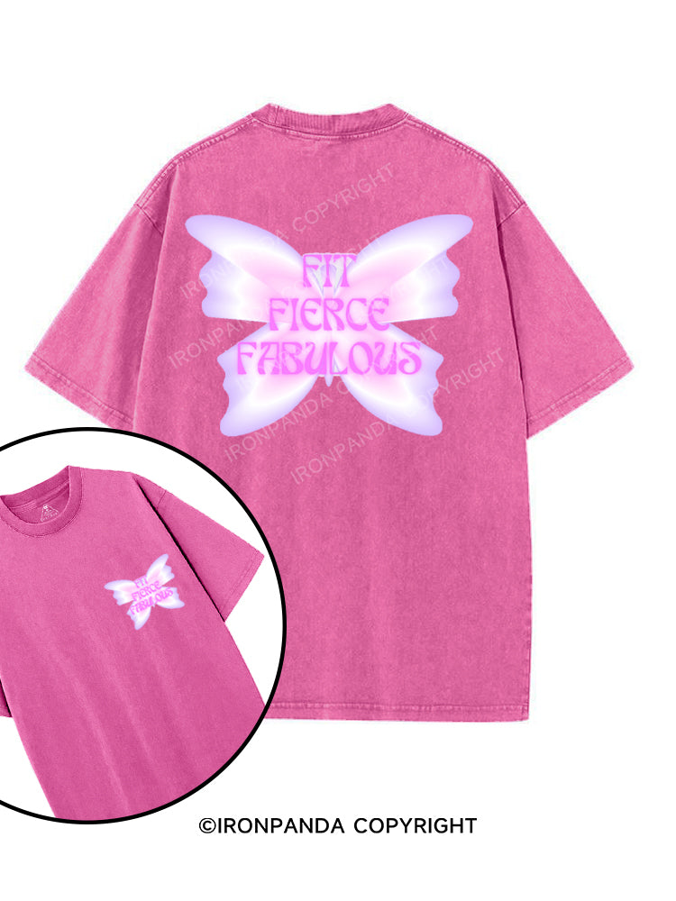 FIT FIERCE FABULOUS printed Gym Shirt