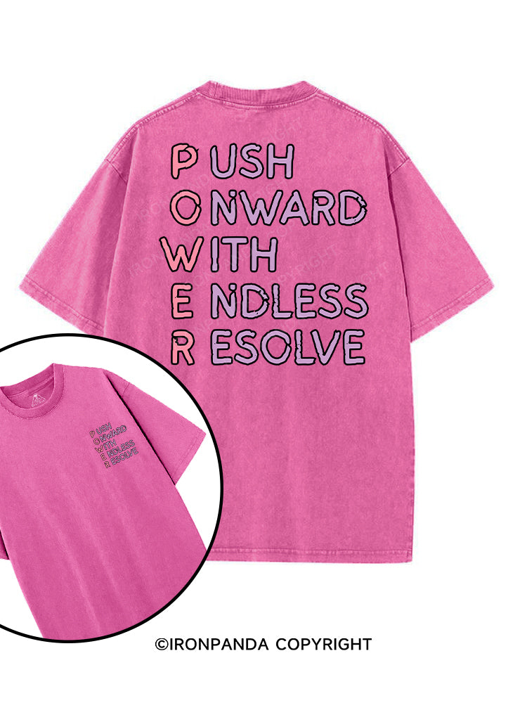 PUSH ONWARD WITH ENDLESS RESOLVE printed Gym Shirt