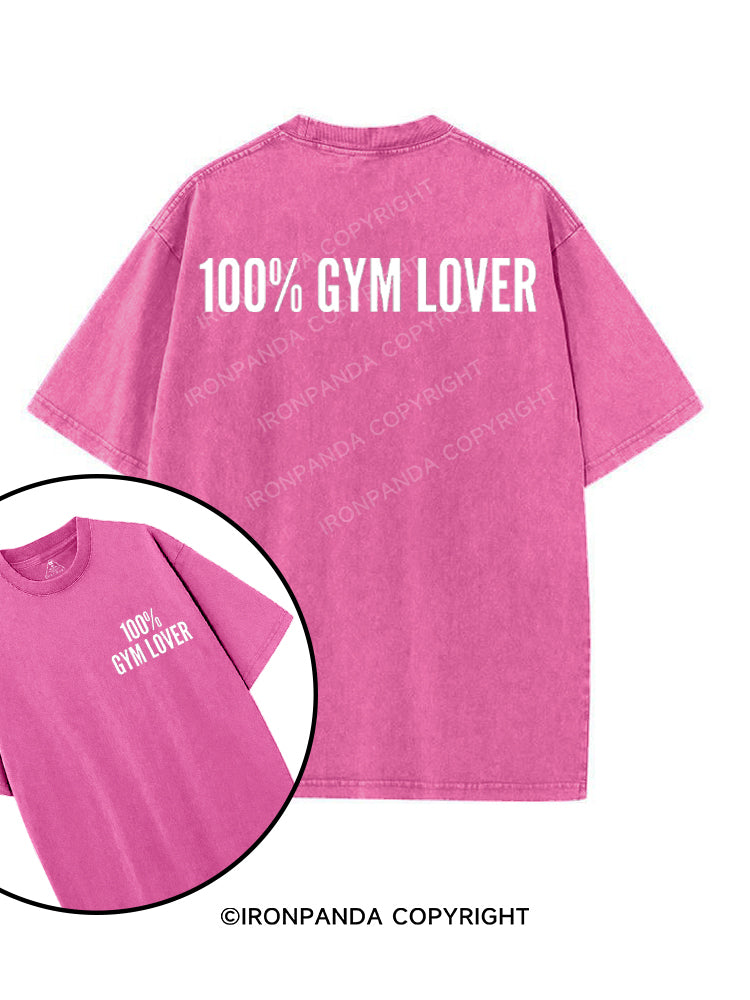 100% GYM LOVER printed Gym Shirt