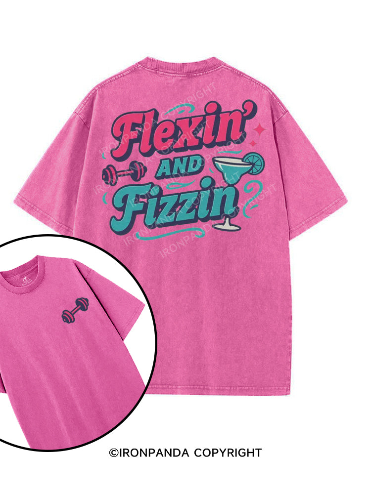 FLEXIN' AND FIZZIN printed Gym Shirt