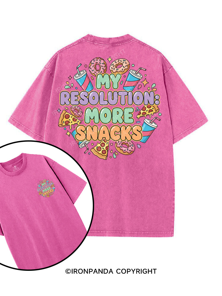MY RESOLUTION MORE SNACKS printed Gym Shirt
