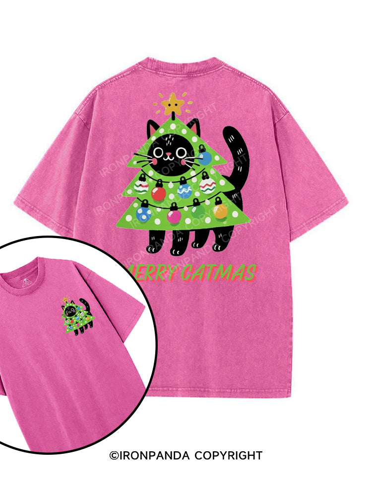 MERRY CATMAS printed Gym Shirt