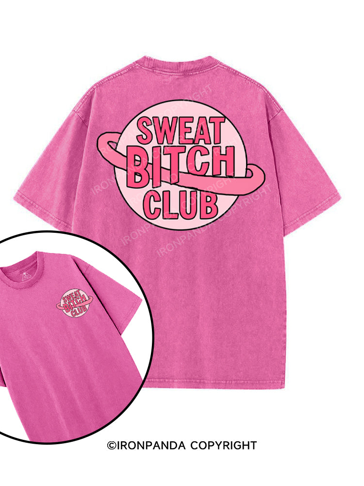 SWEAT BITCH CLUB printed Gym Shirt