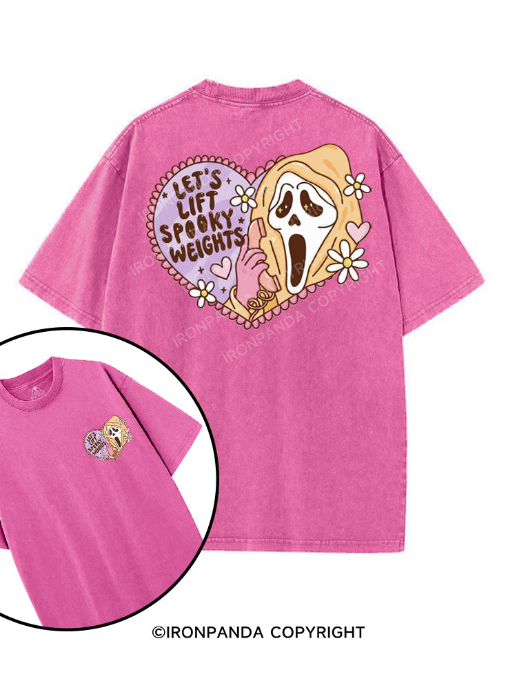 LET'S LIFT SPOOKY WEIGHTS printed Gym Shirt
