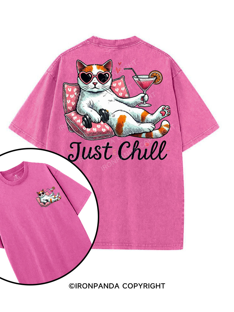 JUST CHILL printed Gym Shirt