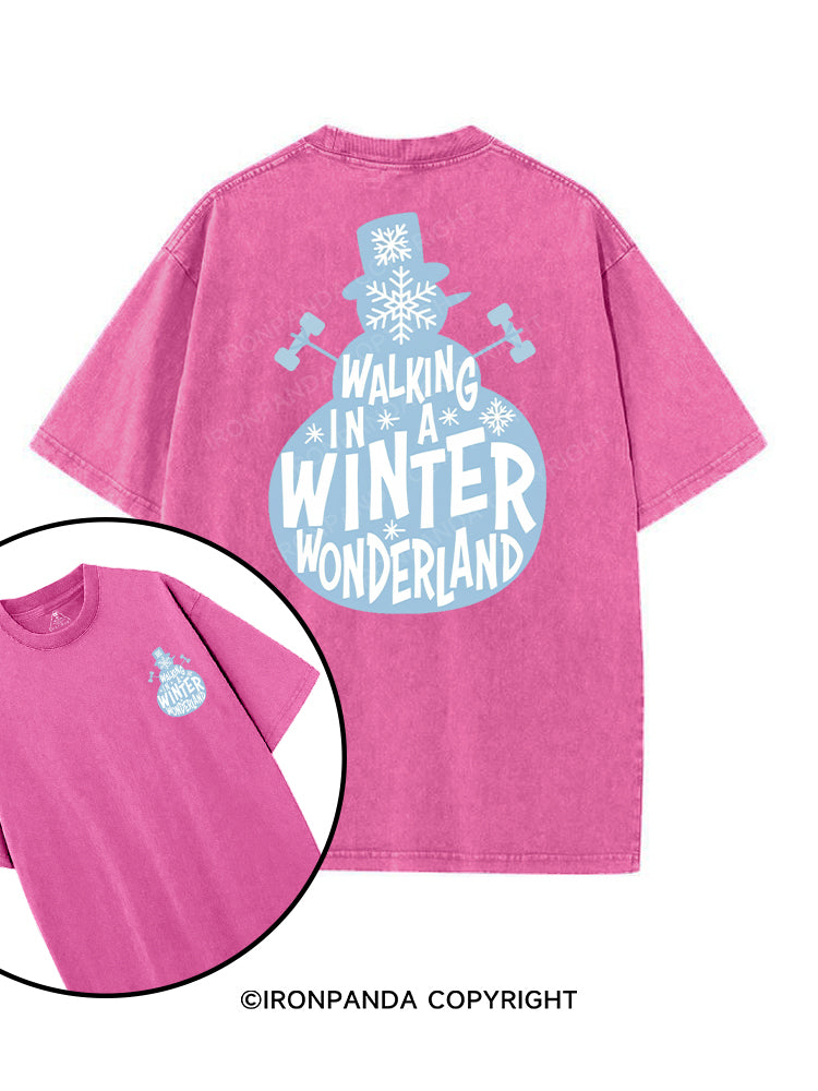 WALKING IN A WINTER WONDERLAND printed Gym Shirt