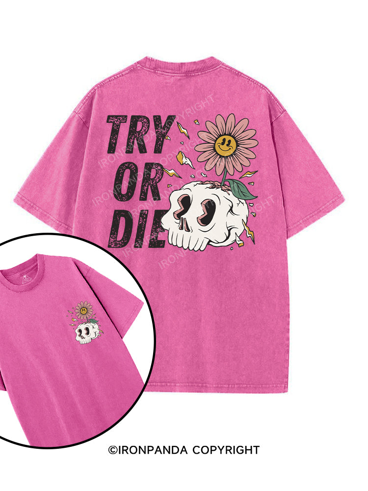 TRY OR DIE printed Gym Shirt