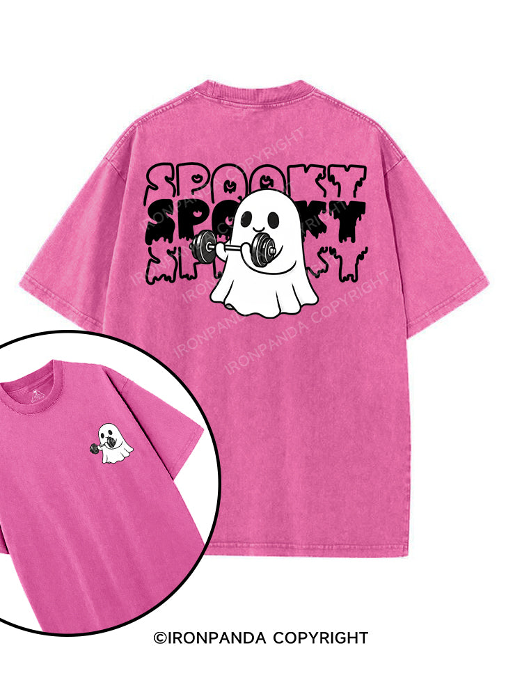 SPOOKY SPOOKY SPOOKY printed Gym Shirt