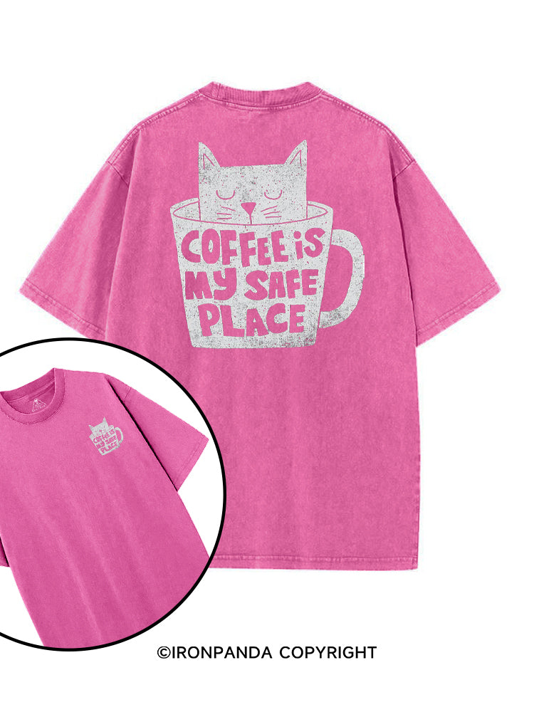 COFFEE IS MY SAFE PLACE printed Gym Shirt