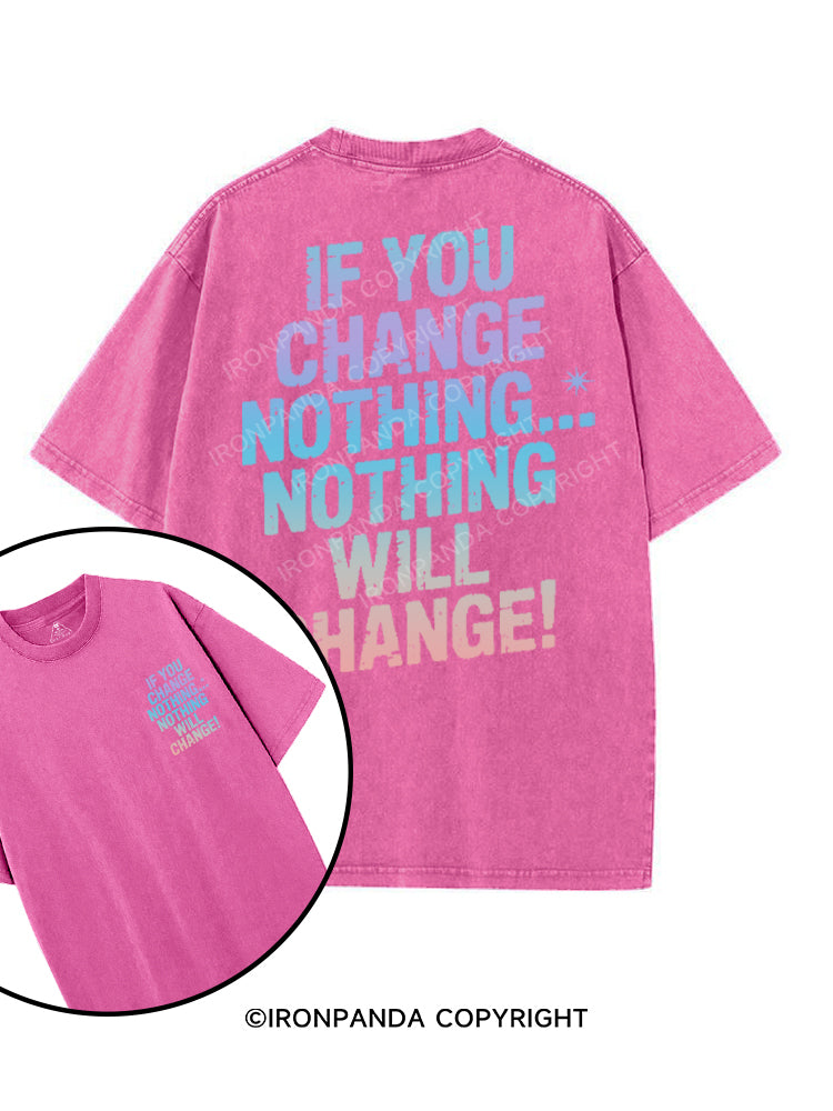IF YOU CHANGE NOTHING NOTHING WILL CHANGE printed Gym Shirt