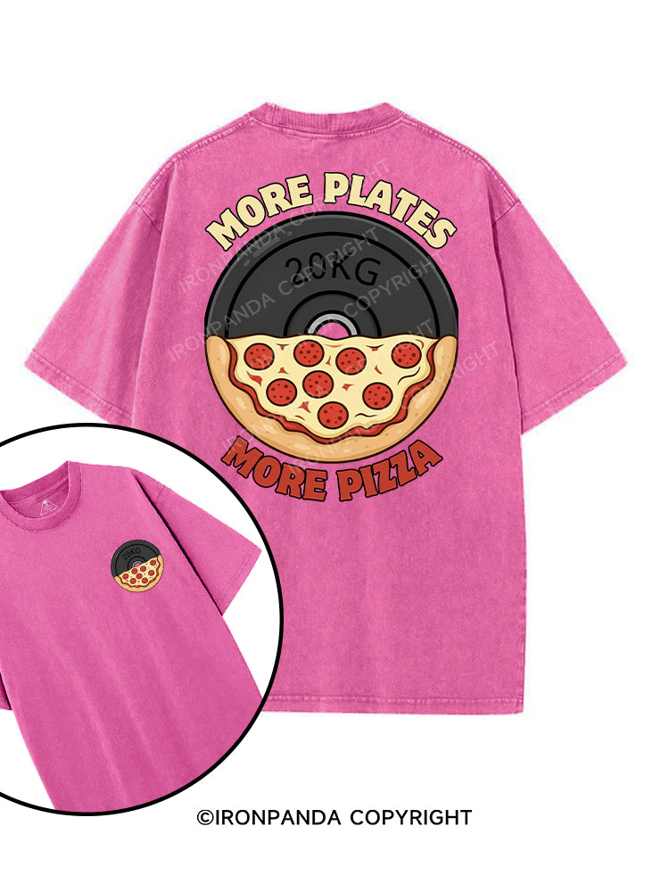 MORE PLATES MORE PIZZA printed Gym Shirt