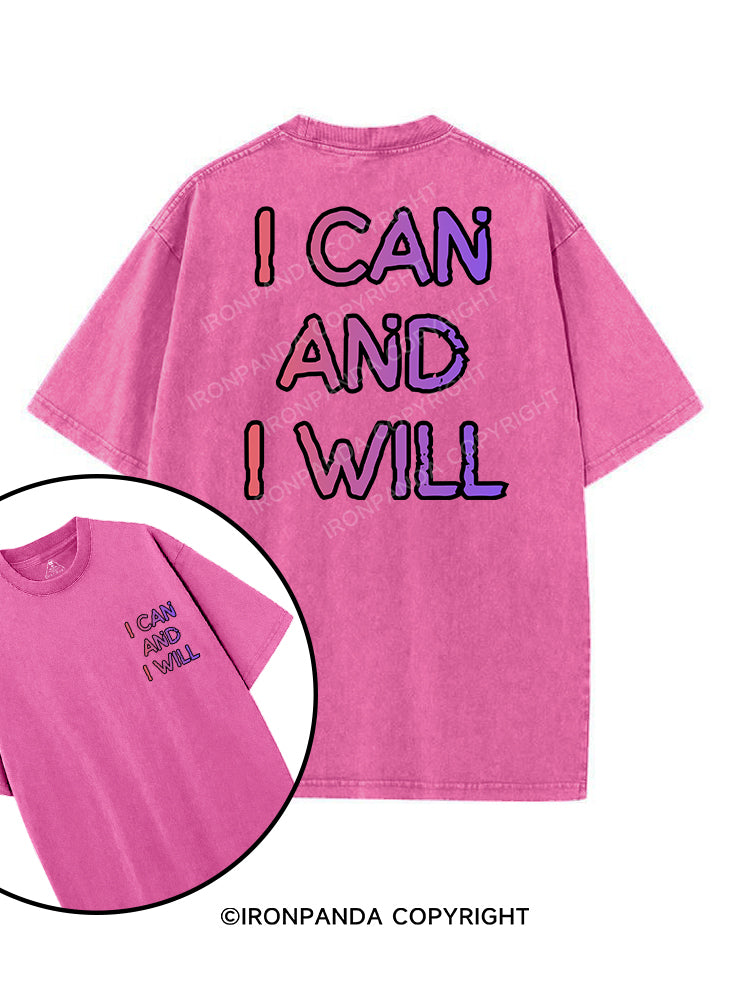 I CAN AND I WILL printed Gym Shirt