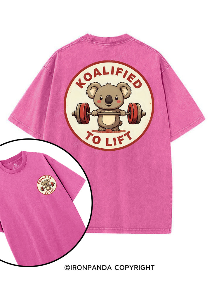 KOALIFIED TO LIFT printed Gym Shirt