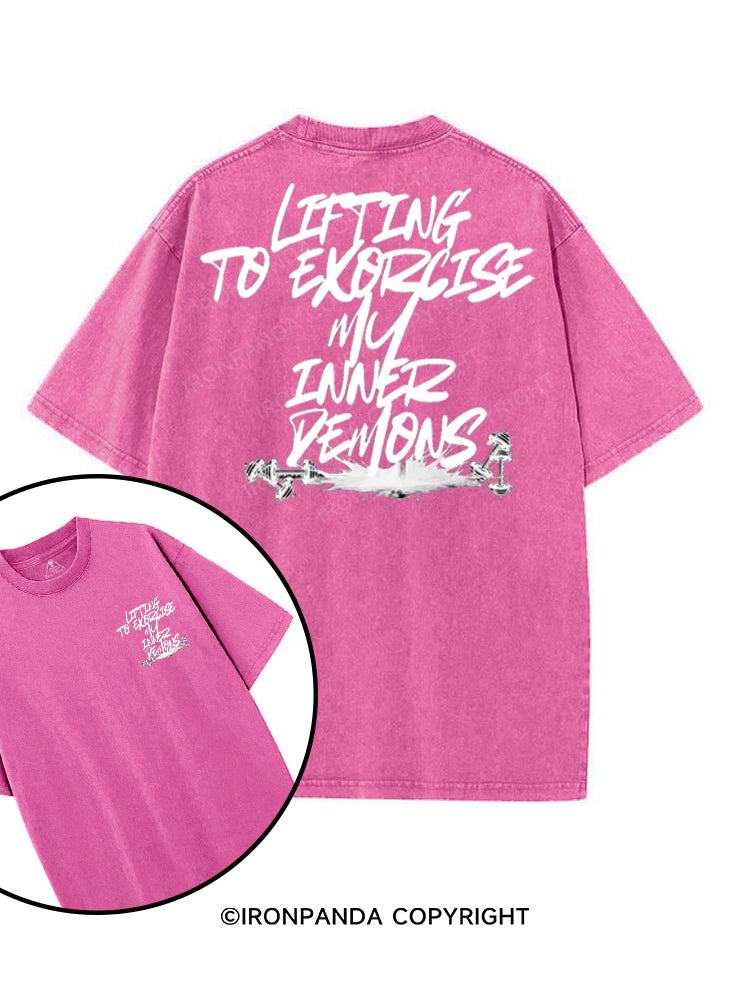 LIFTING TO EXORCISE MY INNER DEMONS printed Gym Shirt
