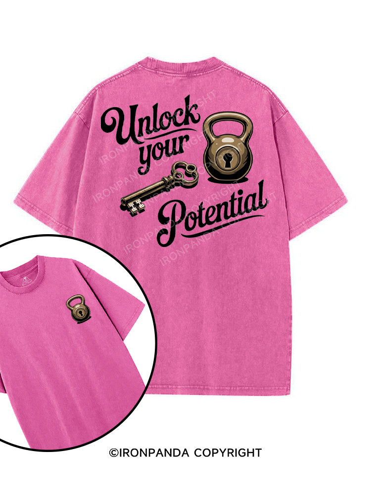 UNLOCK YOUR POTENTIAL printed Gym Shirt