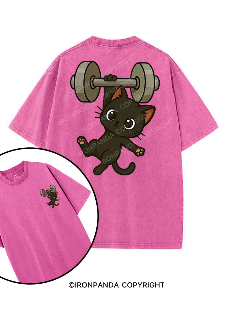 MEOW MUSCLE printed Gym Shirt