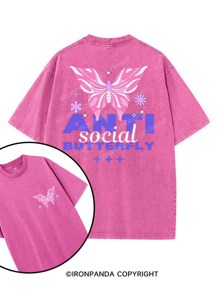 ANTI SOCIAL BUTTERFLY printed Gym Shirt
