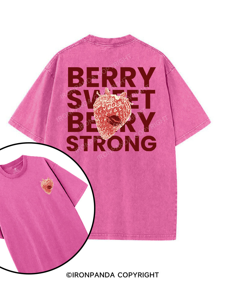 BERRY SWEET BERRY STRONG printed Gym Shirt