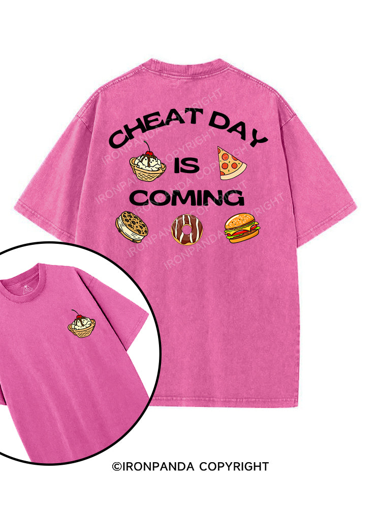 CHEAT DAY IS  COMING printed Gym Shirt