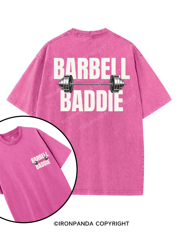 BARBELL BADDIE printed Gym Shirt
