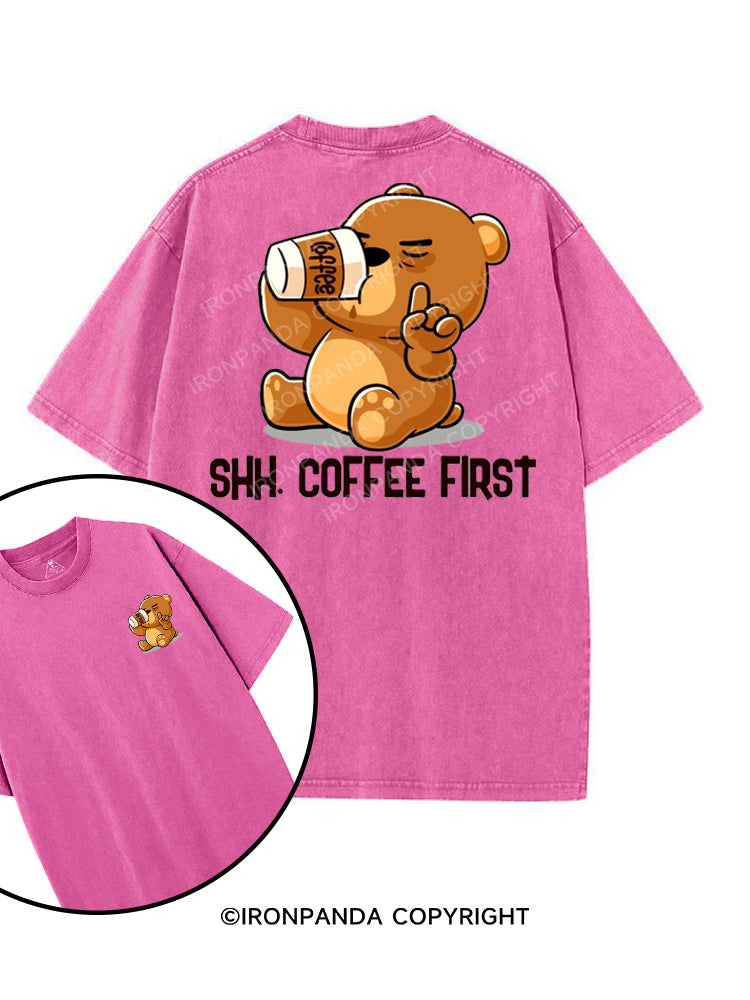 SHH COFFEE FIRST printed Gym Shirt