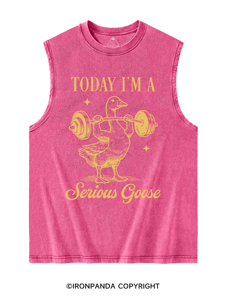 TODAY I'M A Serious Goose Washed Tank