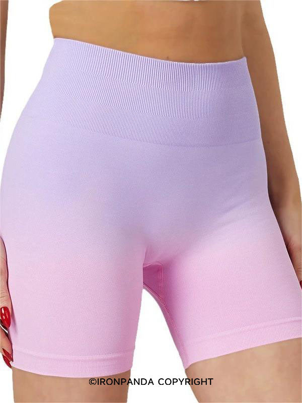 High Waist Ombre 3 Inch Yoga Shorts
