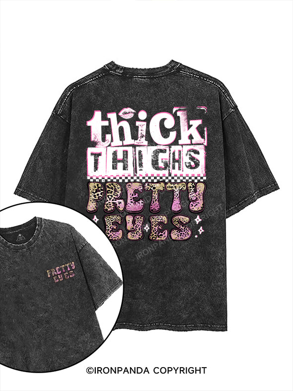 THICK THIGHS PRETTY EYES printed Gym Shirt
