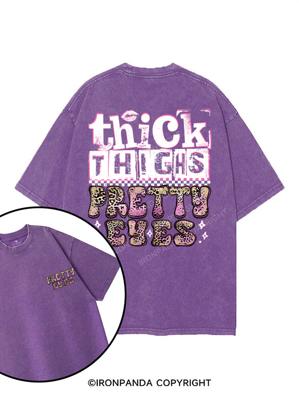 THICK THIGHS PRETTY EYES printed Gym Shirt