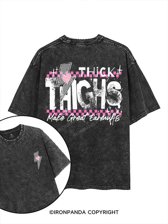 THICK THIGHS MAKE GREAT EARMUFFS printed Gym Shirt