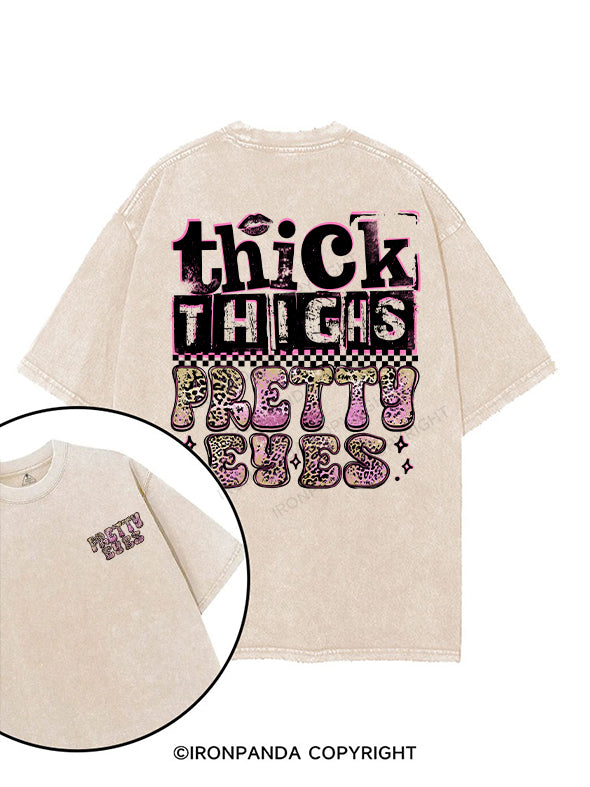 THICK THIGHS PRETTY EYES printed Gym Shirt