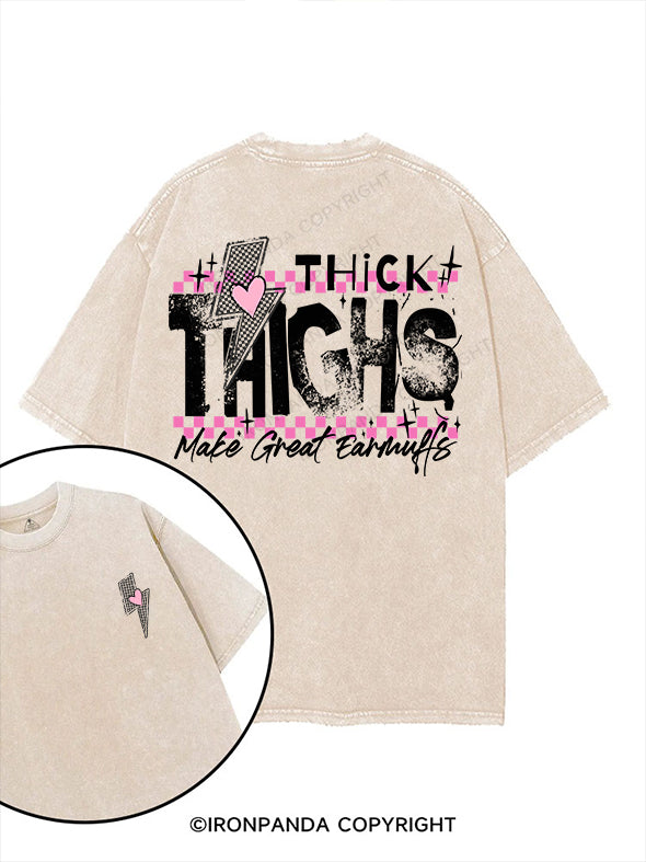 THICK THIGHS MAKE GREAT EARMUFFS printed Gym Shirt