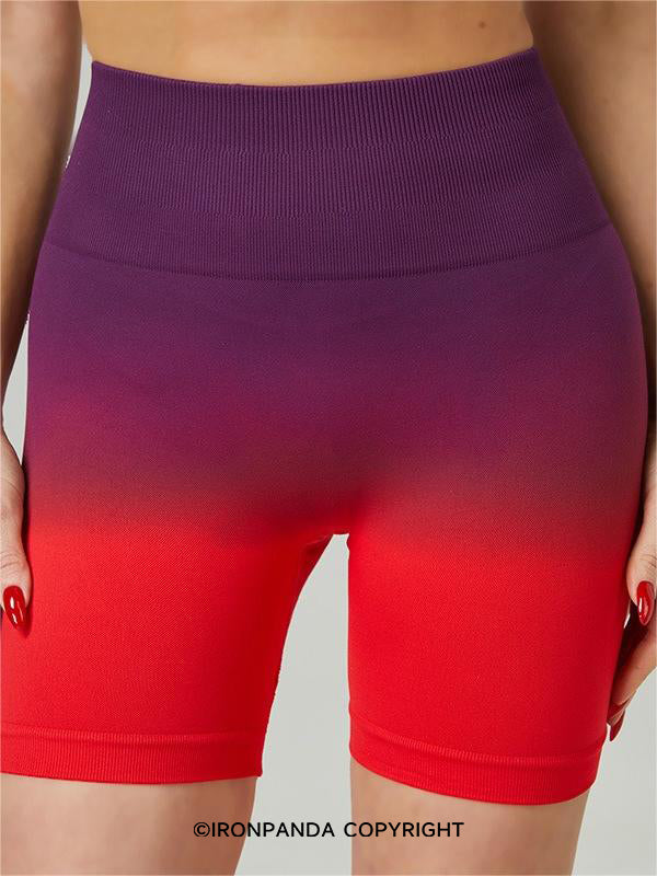 High Waist Ombre 3 Inch Yoga Shorts