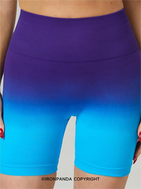 High Waist Ombre 3 Inch Yoga Shorts