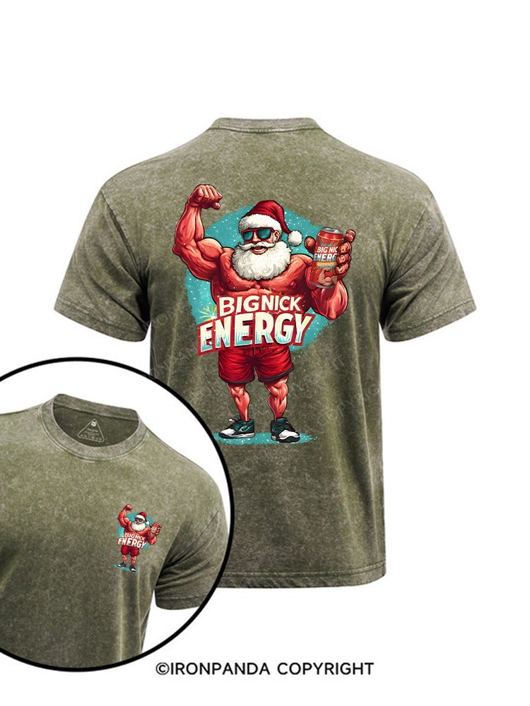 BIG Saint Nick ENERGY printed Washed Gym Shirt