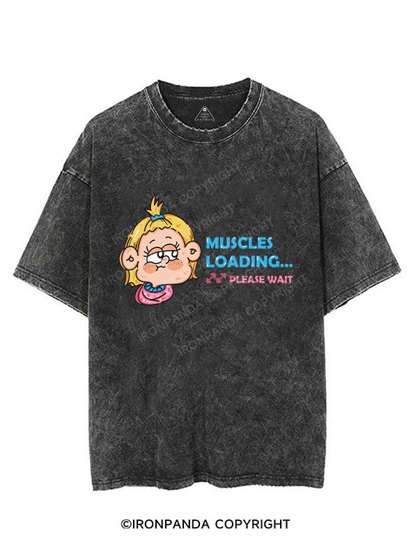 MUSCLES LOADING… PLEASE WAIT VINTAGE GYM SHIRT