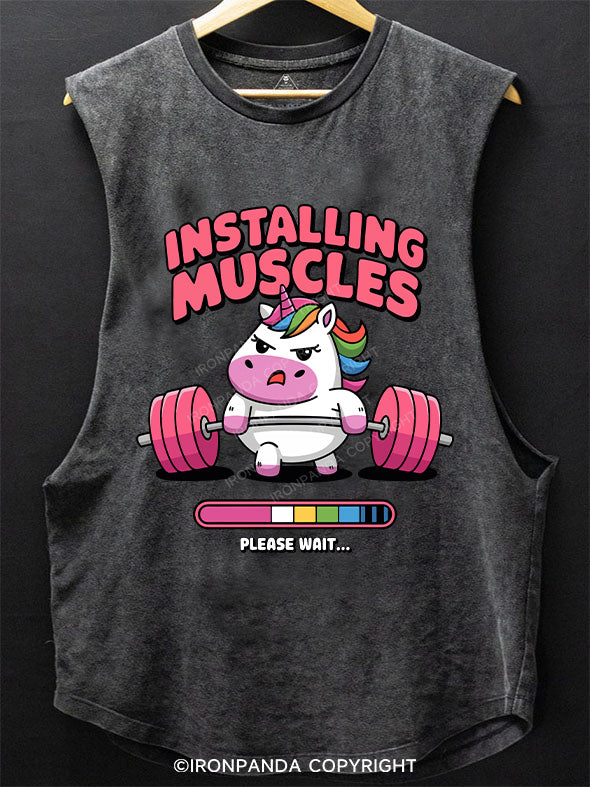 INSTALLING MUSCLES SCOOP BOTTOM COTTON TANK