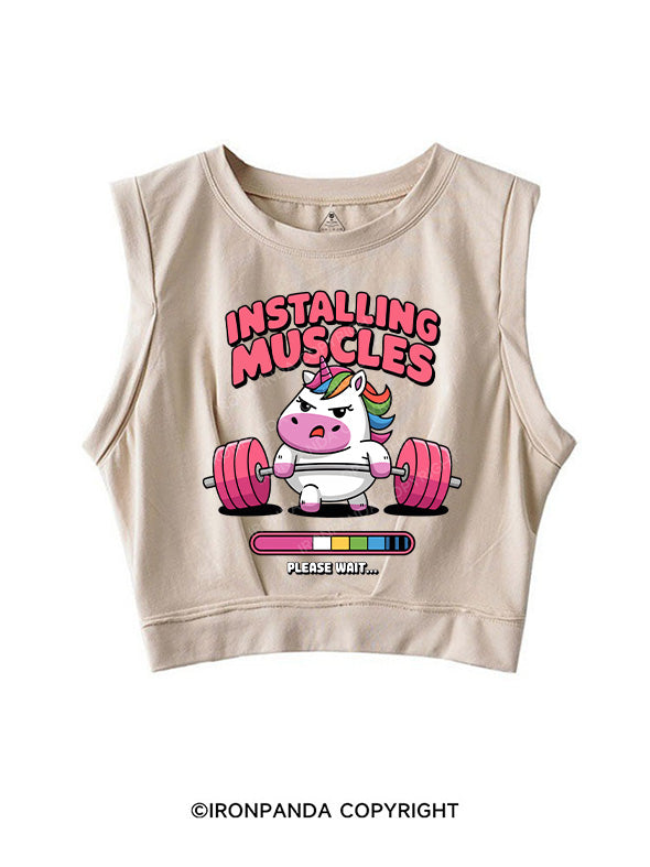 INSTALLING MUSCLES SLEEVELESS CROP TOPS
