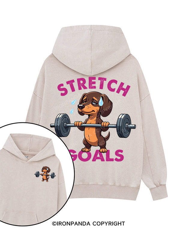 STRETCH  GOALS Printed Washed Gym Hoodie