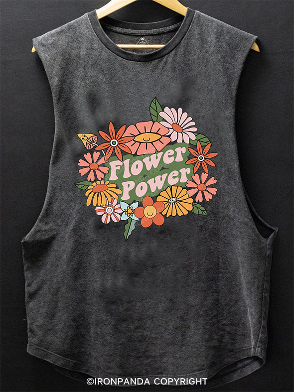 FLOWER POWER SCOOP BOTTOM COTTON TANK